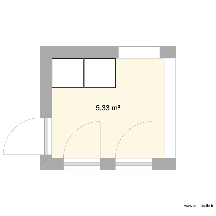 Entrée. Plan de 1 pièce et 5 m2