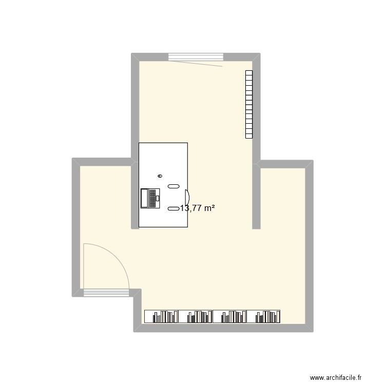 Projet de bureau. Plan de 1 pièce et 14 m2