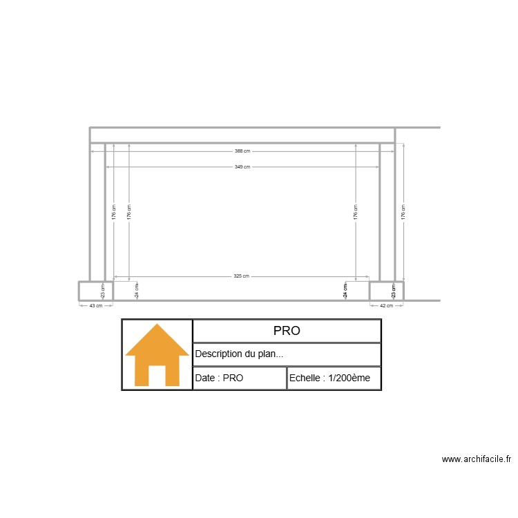 PLAN PREAU EXISTANT VUE DE COTEE. Plan de 6 pièces et 8 m2