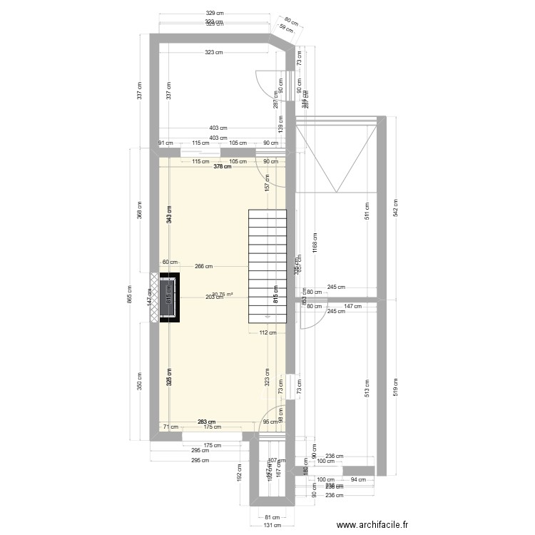 salon Venelles. Plan de 1 pièce et 31 m2