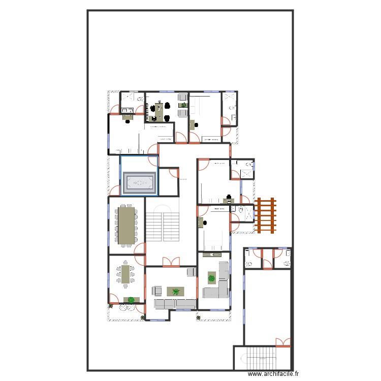 Plan Aménagement villa 20x35 R1 01. Plan de 29 pièces et 932 m2