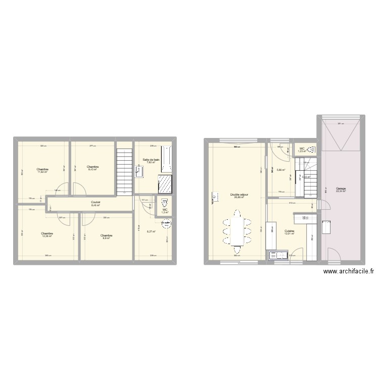 Maison. Plan de 14 pièces et 141 m2