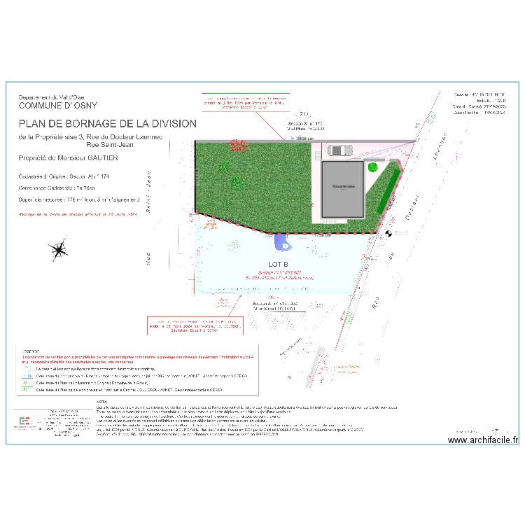 plan de masse laennec. Plan de 1 pièce et 61 m2