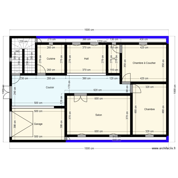 Plan de terrain 10mx15m Client 20 63 13 60. Plan de 11 pièces et 126 m2