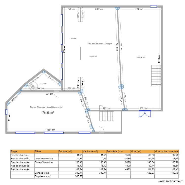 plan gex . Plan de 5 pièces et 339 m2