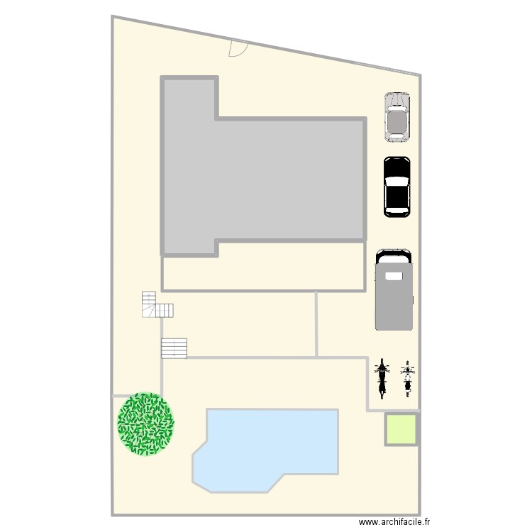 Extérieur. Plan de 5 pièces et 697 m2