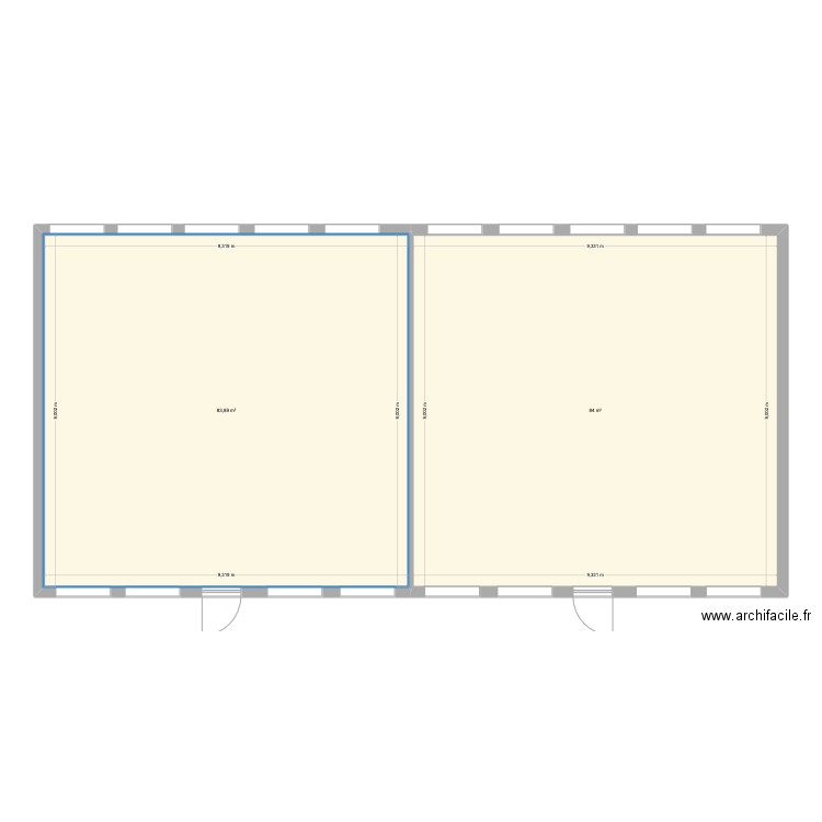 GSAF 1. Plan de 2 pièces et 168 m2