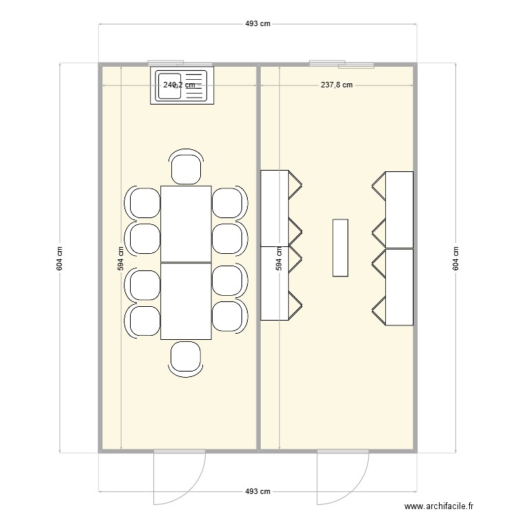 HOMERE CHANTIER VILLEURBANNE. Plan de 2 pièces et 28 m2