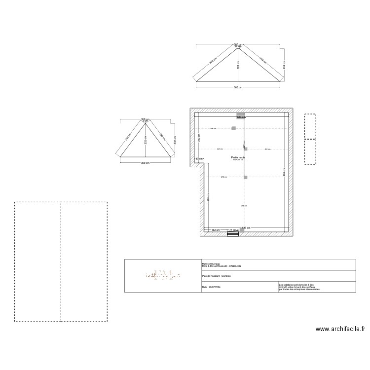 Plan existant combles LEPAILLEUR Cabourg. Plan de 1 pièce et 51 m2