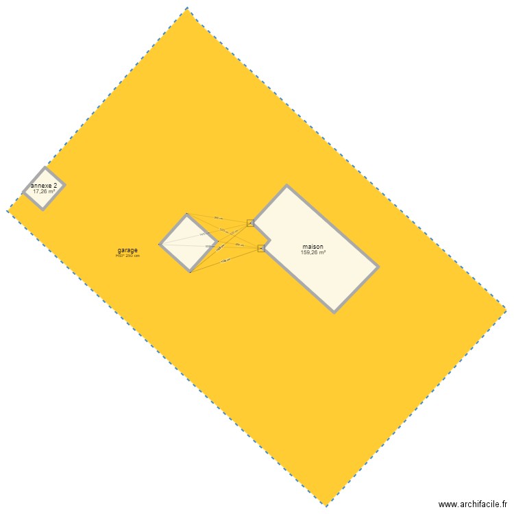 PCMI.2 garage limite maison. Plan de 3 pièces et 210 m2