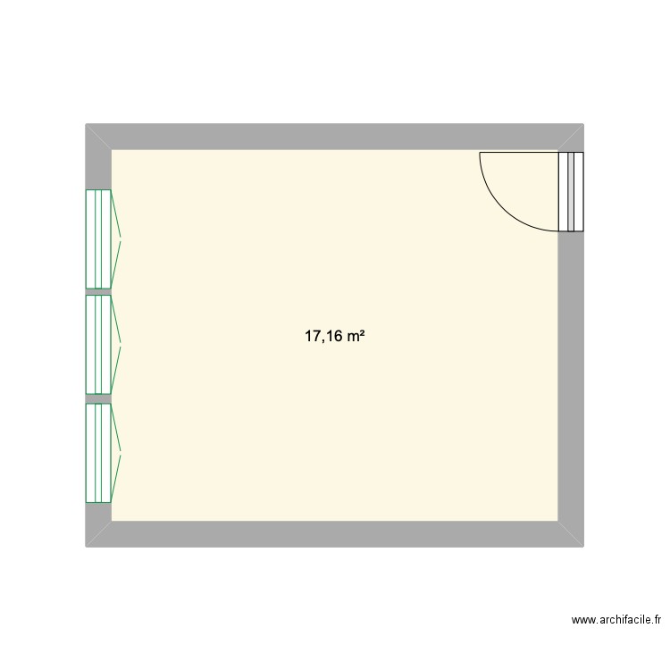 salle de bain. Plan de 1 pièce et 17 m2