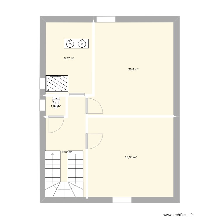 Cancale2Nouveau-V1. Plan de 5 pièces et 60 m2