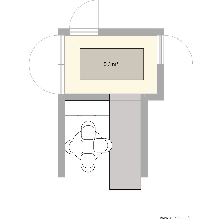 HALL 1. Plan de 1 pièce et 5 m2