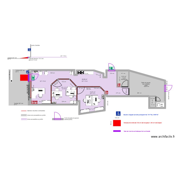 WIMOOV CAUDRY APRES TRAVAUX. Plan de 7 pièces et 66 m2