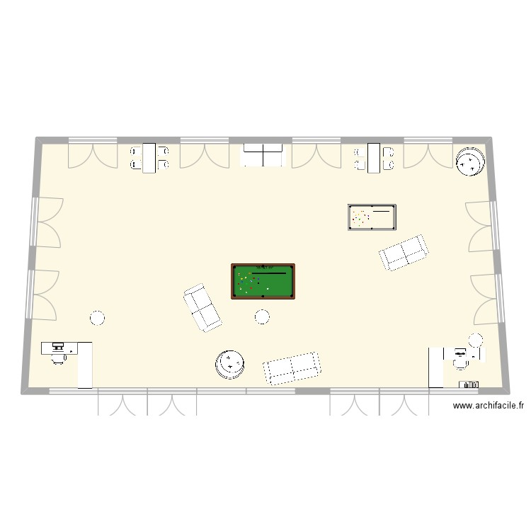 AULA Hall d'entrée. Plan de 1 pièce et 176 m2