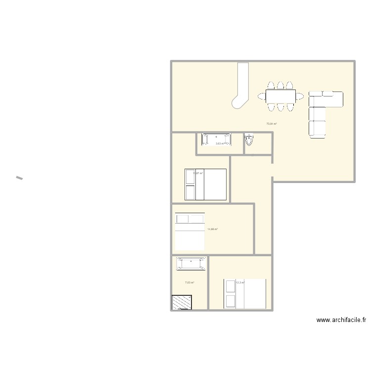 DIALO 2. Plan de 6 pièces et 123 m2