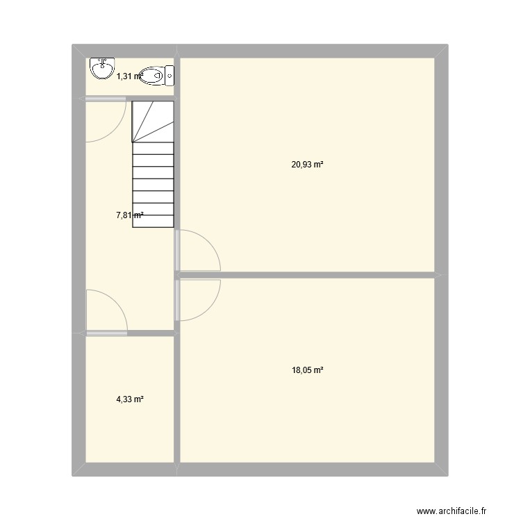 2eme. Plan de 5 pièces et 52 m2