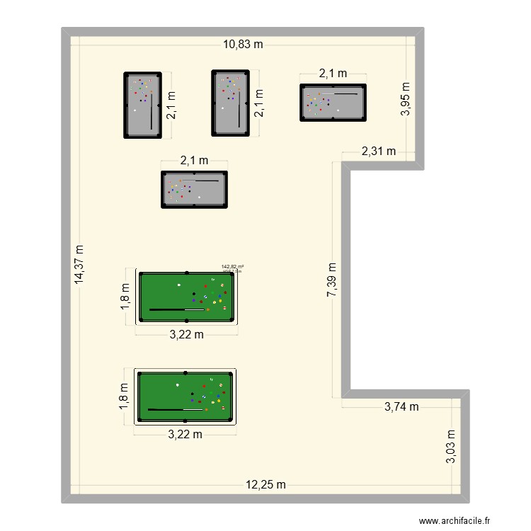 SALLE MEKNES. Plan de 1 pièce et 143 m2