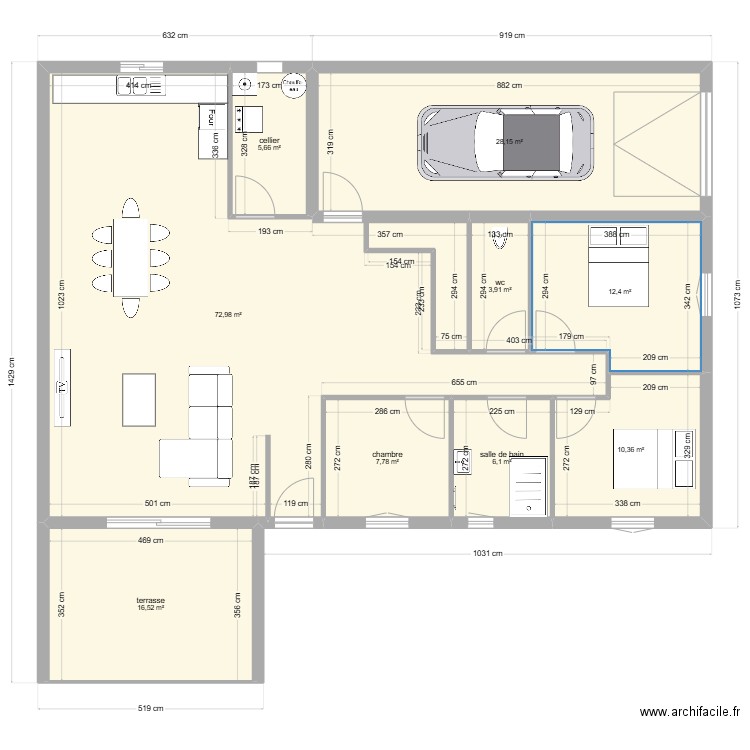 projet morgan 4. Plan de 9 pièces et 164 m2