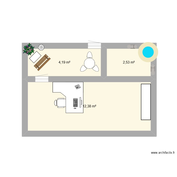 Leroy Merlin. Plan de 3 pièces et 19 m2