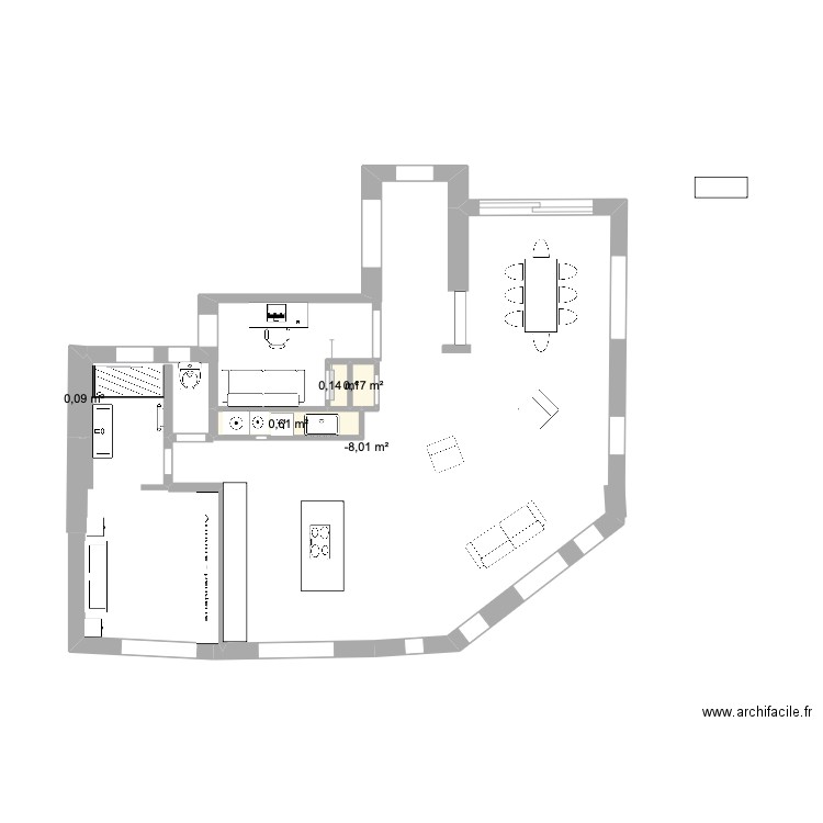 acacias version 3. Plan de 5 pièces et 30 m2