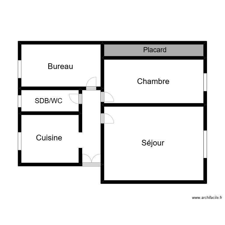 PAN. Plan de 6 pièces et 56 m2