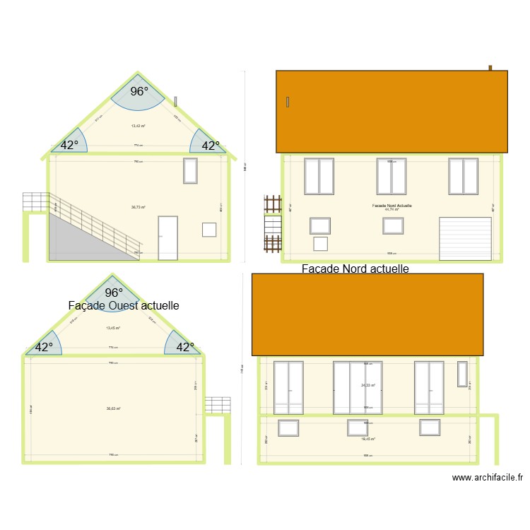 Plan de facade1. Plan de 7 pièces et 189 m2