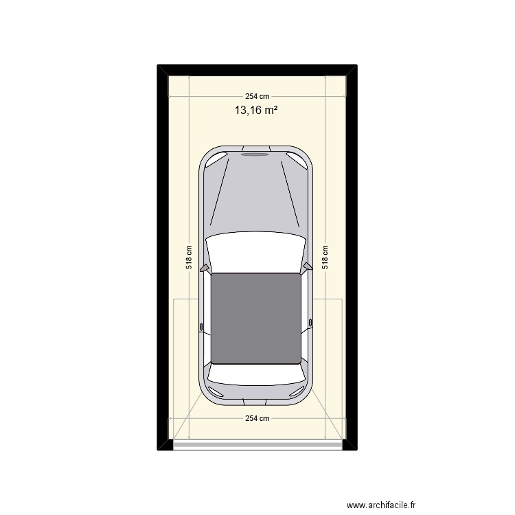 BONETTO. Plan de 1 pièce et 13 m2