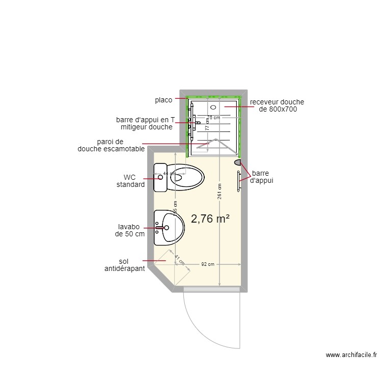 moumini salimata. Plan de 1 pièce et 3 m2