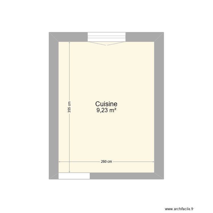 Cuisine Hall. Plan de 1 pièce et 9 m2