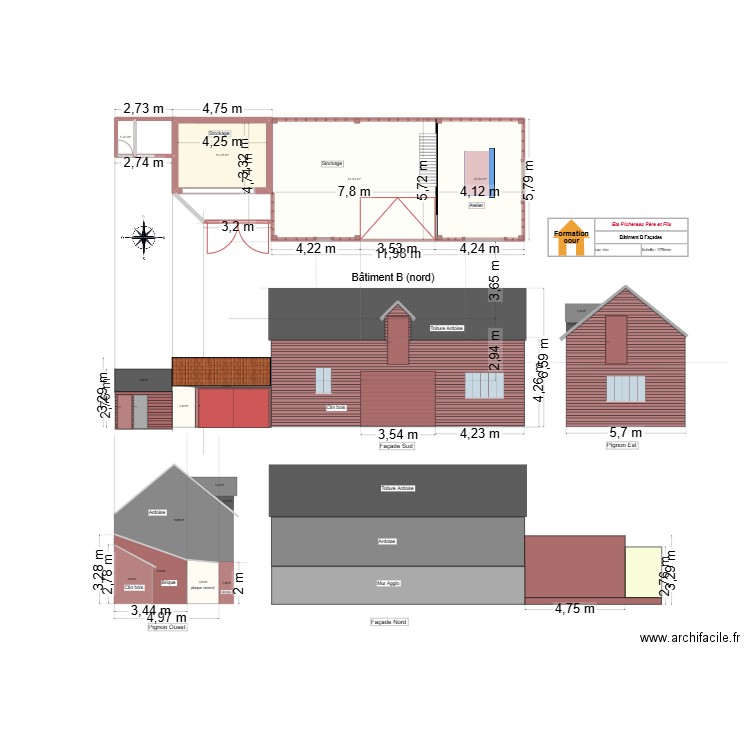 Bat B. Plan de 6 pièces et 151 m2