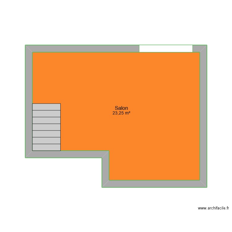 salon. Plan de 1 pièce et 23 m2