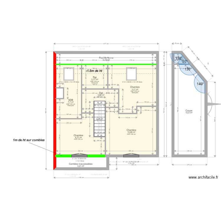 ML24014110. Plan de 21 pièces et 170 m2