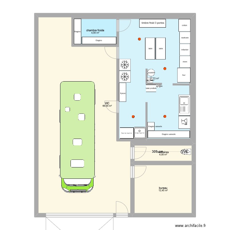 labo 2. Plan de 5 pièces et 174 m2