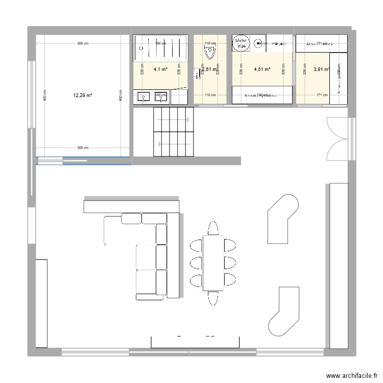 maison 2. Plan de 5 pièces et 27 m2