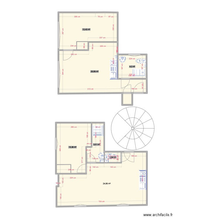 19 TIVOLI Entresol PLOMBERIE 1. Plan de 8 pièces et 76 m2