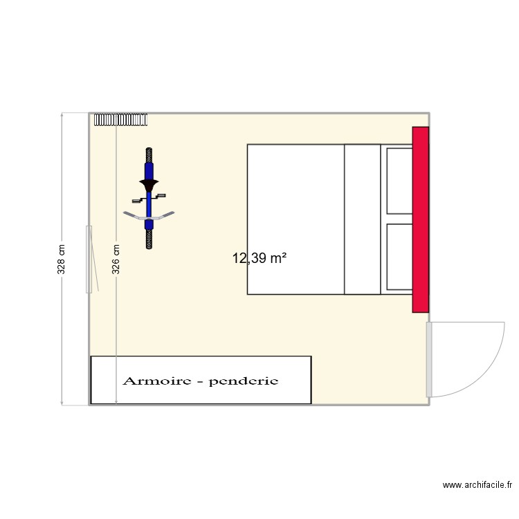 Soulliarde. Plan de 1 pièce et 12 m2