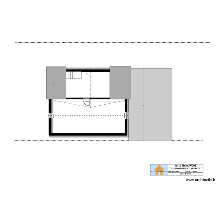 PC AVON 2EME ETAGE. Plan de 2 pièces et 61 m2