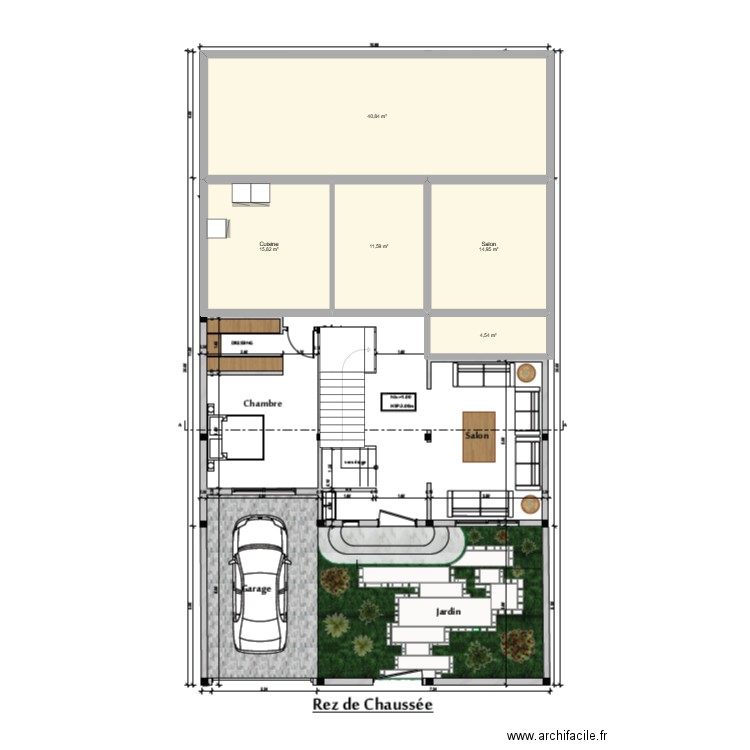 MIDELTP. Plan de 5 pièces et 88 m2