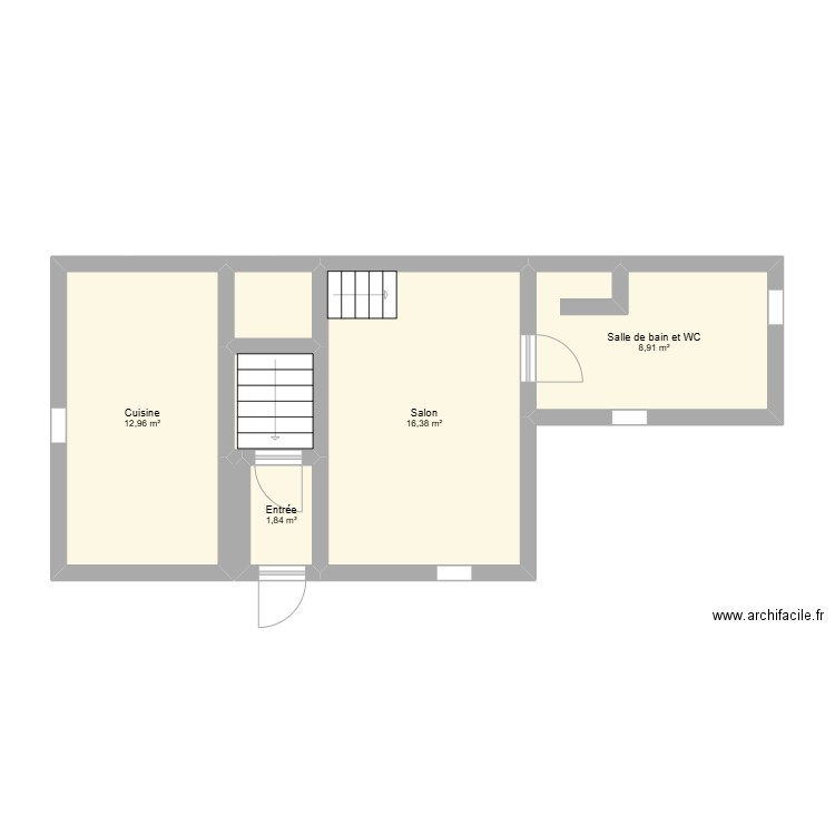 1er. Plan de 6 pièces et 44 m2