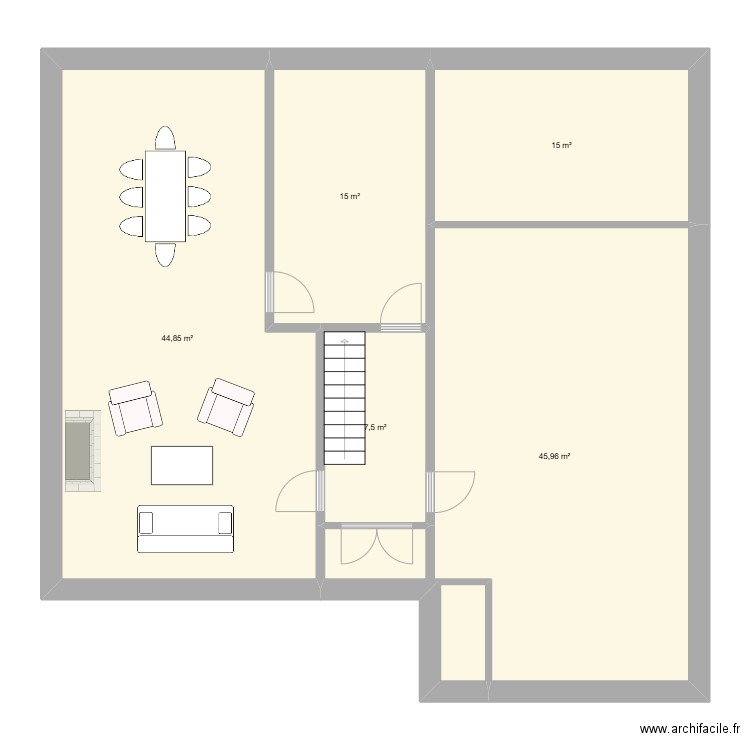 mais 20m. Plan de 5 pièces et 128 m2