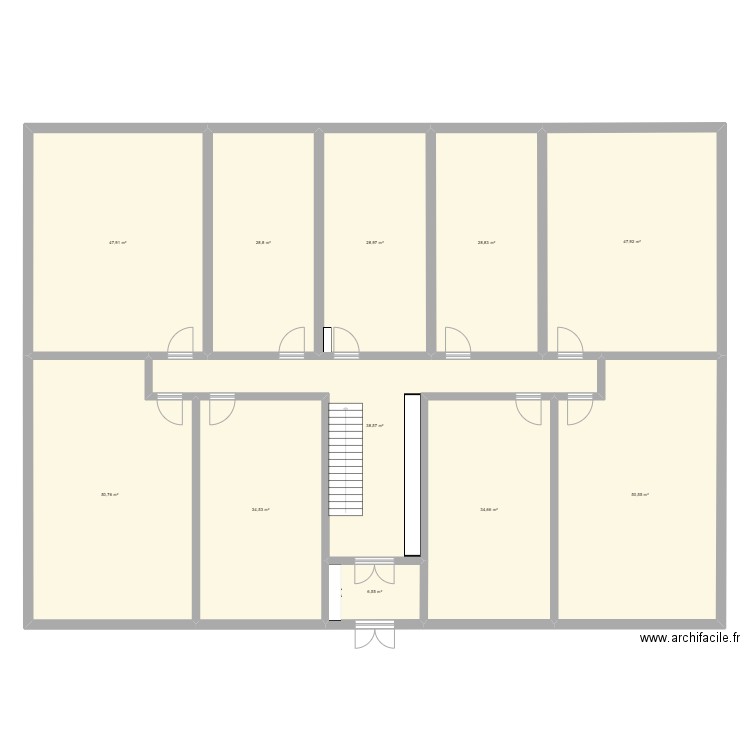 Immeuble 25X18 bis. Plan de 11 pièces et 398 m2