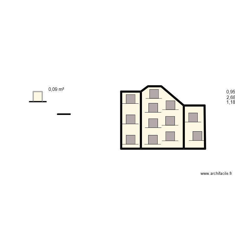 Vinyl baby. Plan de 4 pièces et 5 m2