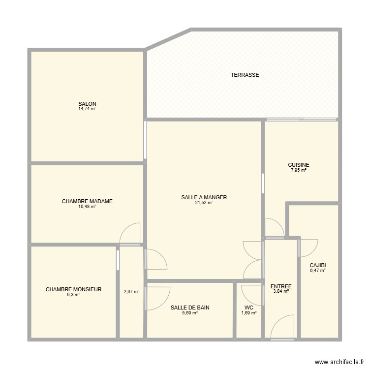 VAD Dernoncourt. Plan de 11 pièces et 104 m2