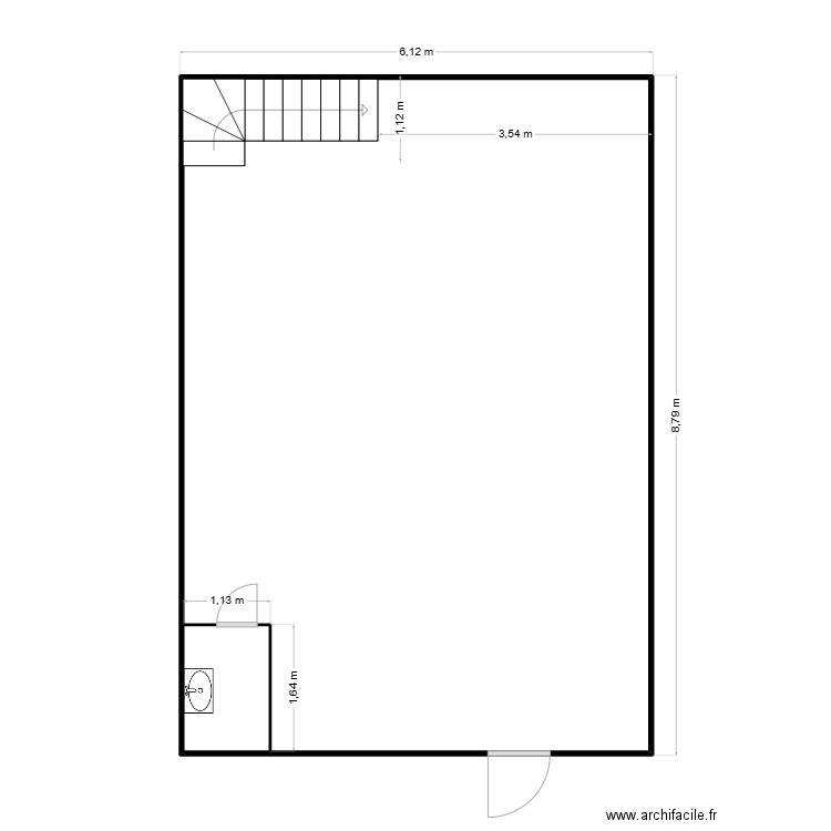 Pernes les Fontaines. Plan de 2 pièces et 52 m2