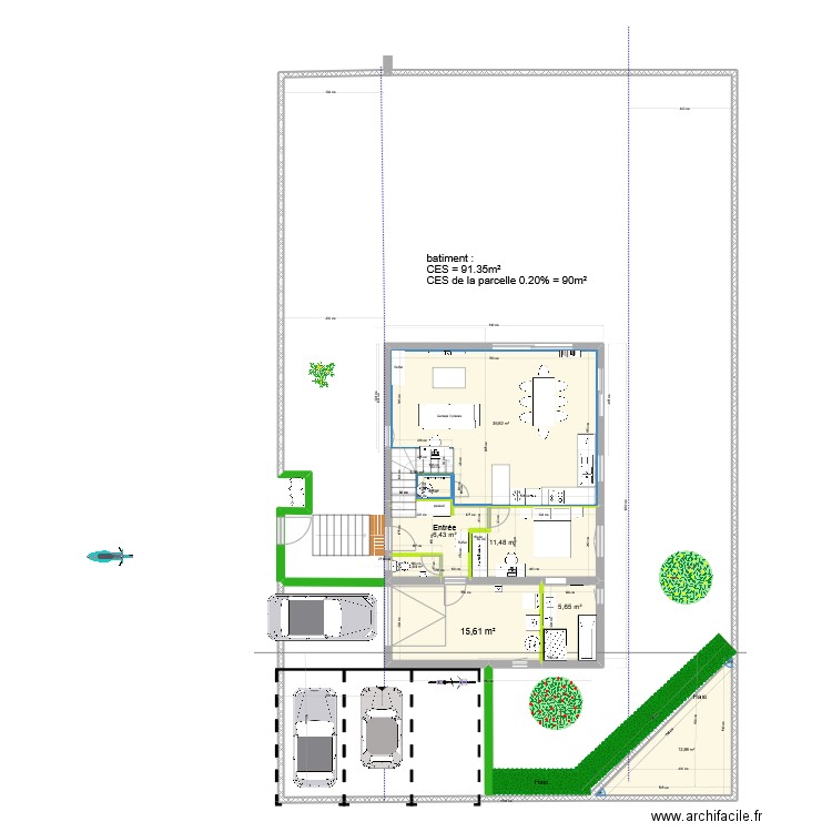  4 maison 3G bis sejour different +50cm ouest/ escalier en U. Plan de 16 pièces et 184 m2