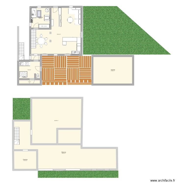 Villaz. Plan de 8 pièces et 226 m2