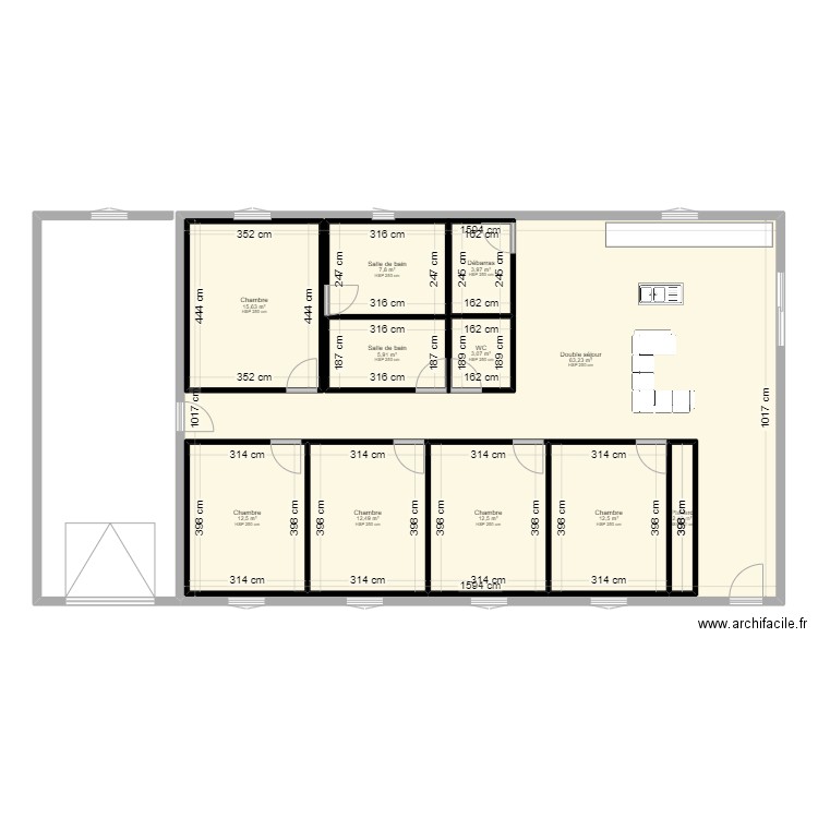 stevens et sandrine. Plan de 9 pièces et 236 m2