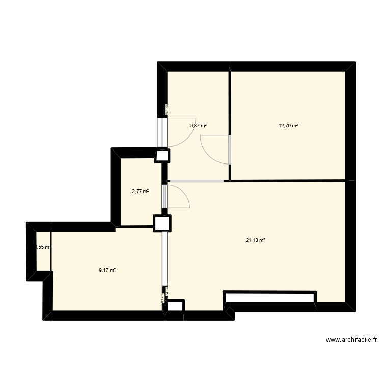 Apt 5 esquice. Plan de 9 pièces et 54 m2