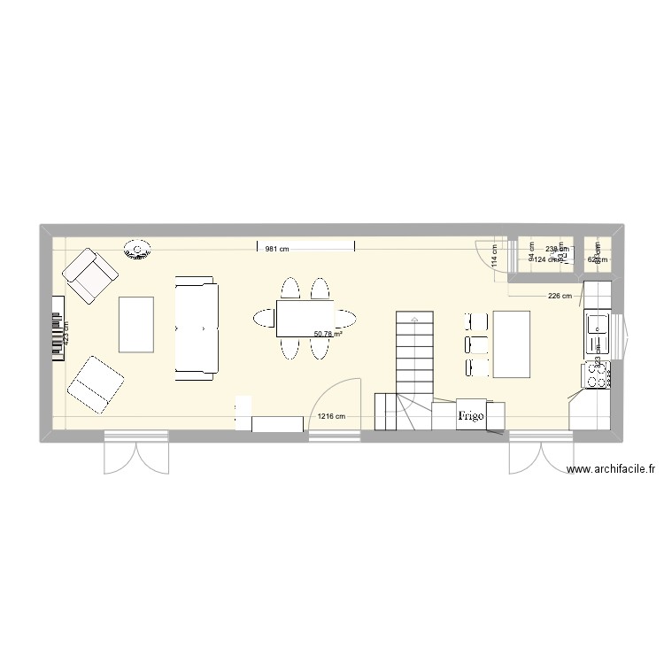 assier3. Plan de 1 pièce et 51 m2